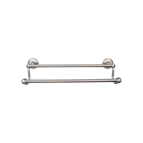 Top Knobs Edwardian Bath Towel Bar Double, Plain Backplate 30" in Brushed Satin Nickel