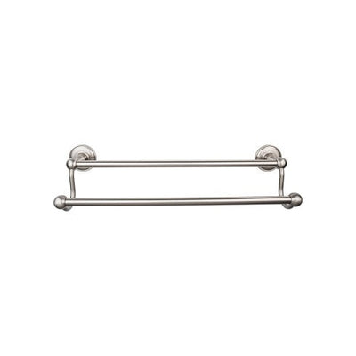 Top Knobs Edwardian Bath Towel Bar Double, Plain Backplate 30" in Brushed Satin Nickel