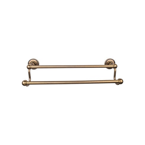 Top Knobs Edwardian Bath Towel Bar Double, Beaded Backplate 30" in German Bronze