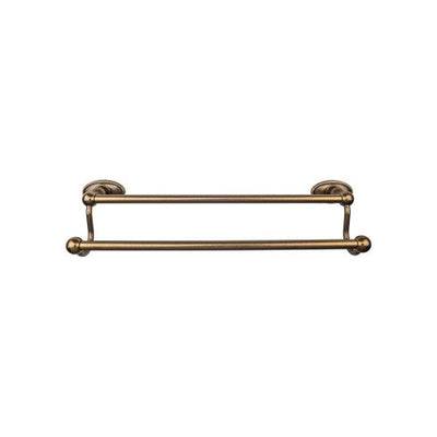 Top Knobs Edwardian Bath Towel Bar Double, Oval Backplate 30" in German Bronze