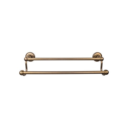 Top Knobs Edwardian Bath Towel Bar Double, Plain Backplate 30" in German Bronze