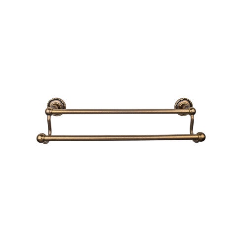 Top Knobs Edwardian Bath Towel Bar Double, Ribbon Backplate 30" in German Bronze