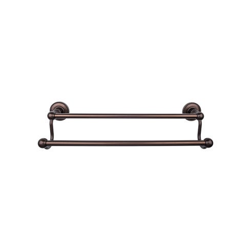 Top Knobs Edwardian Bath Towel Bar Double, Beaded Backplate 30" in Oil Rubbed Bronze