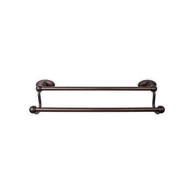 Top Knobs Edwardian Bath Towel Bar Double, Oval Backplate 30" in Oil Rubbed Bronze