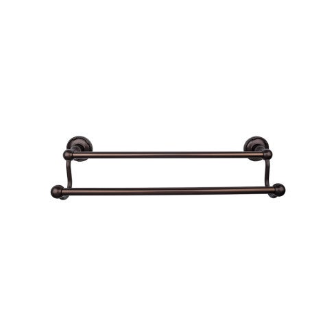 Top Knobs Edwardian Bath Towel Bar Double, Ribbon Backplate 30" in Oil Rubbed Bronze