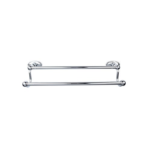 Top Knobs Edwardian Bath Towel Bar Double, Oval Backplate 30" in Polished Chrome