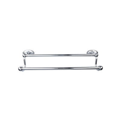 Top Knobs Edwardian Bath Towel Bar Double, Oval Backplate 30" in Polished Chrome