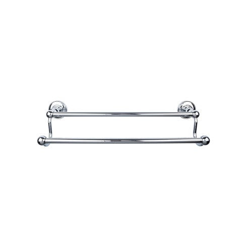 Top Knobs Edwardian Bath Towel Bar Double, Plain Backplate 30" in Polished Chrome