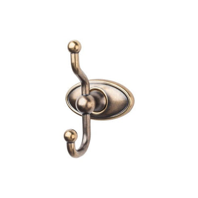 Top Knobs Edwardian Bath Double Hook, Oval Backplate in German Bronze