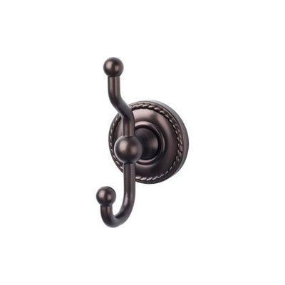 Top Knobs Edwardian Bath Double Hook, Rope Backplate in Oil Rubbed Bronze