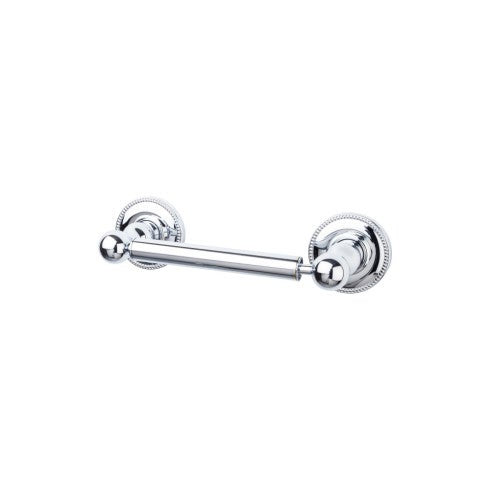 Top Knobs Edwardian Bath Tissue Holder, Beaded Backplate in Polished Chrome
