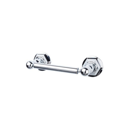 Top Knobs Edwardian Bath Tissue Holder, Hex Backplate in Polished Chrome
