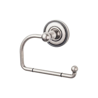 Top Knobs Edwardian Bath Tissue Hook, Beaded Backplate in Antique Pewter