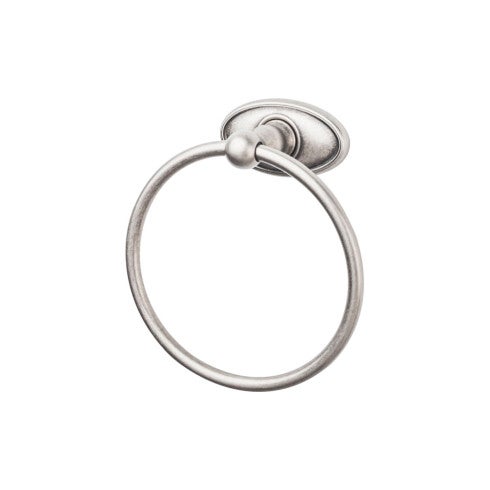Top Knobs Edwardian Bath Ring, Oval Backplate in Antique Pewter