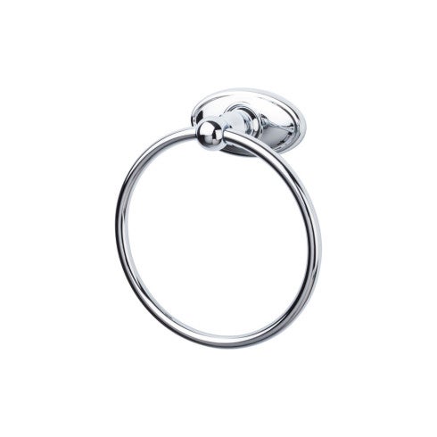 Top Knobs Edwardian Bath Ring, Oval Backplate in Polished Chrome