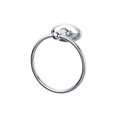 Top Knobs Edwardian Bath Ring, Oval Backplate in Polished Chrome