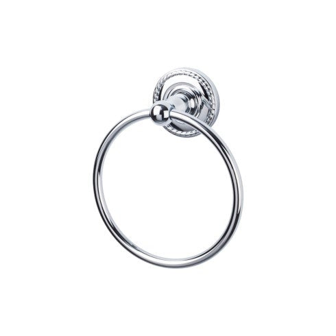 Top Knobs Edwardian Bath Ring, Rope Backplate in Polished Chrome