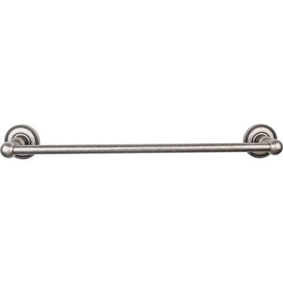 Top Knobs Edwardian Bath Towel Bar Single, Beaded Backplate 18" in Antique Pewter