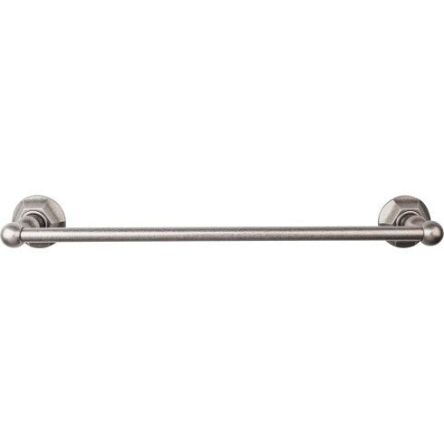 Top Knobs Edwardian Bath Towel Bar Single, Hex Backplate 18" in Antique Pewter