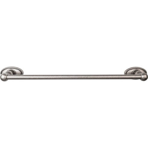 Top Knobs Edwardian Bath Towel Bar Single, Oval Backplate 18" in Antique Pewter