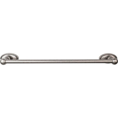 Top Knobs Edwardian Bath Towel Bar Single, Oval Backplate 18" in Antique Pewter