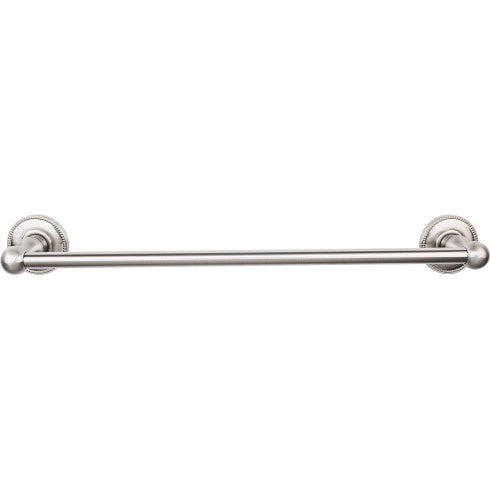 Top Knobs Edwardian Bath Towel Bar Single, Beaded Backplate 18" in Brushed Satin Nickel