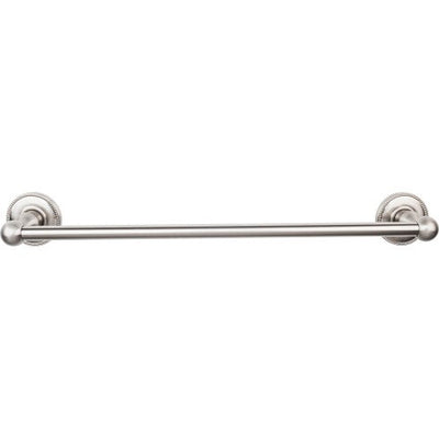 Top Knobs Edwardian Bath Towel Bar Single, Beaded Backplate 18" in Brushed Satin Nickel