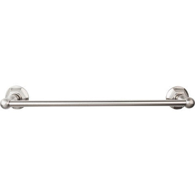 Top Knobs Edwardian Bath Towel Bar Single, Hex Backplate 18" in Brushed Satin Nickel
