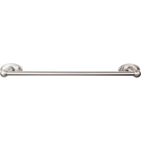 Top Knobs Edwardian Bath Towel Bar Single, Oval Backplate 18" in Brushed Satin Nickel