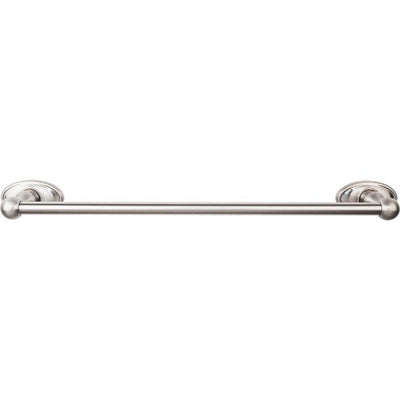 Top Knobs Edwardian Bath Towel Bar Single, Oval Backplate 18" in Brushed Satin Nickel