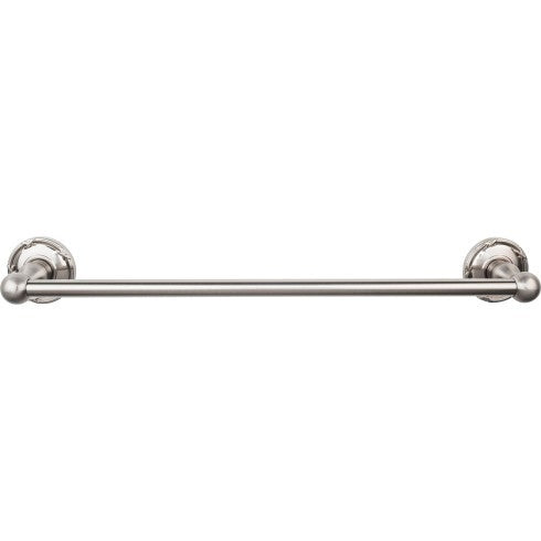 Top Knobs Edwardian Bath Towel Bar Single, Ribbon Backplate 18" in Brushed Satin Nickel