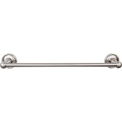 Top Knobs Edwardian Bath Towel Bar Single, Ribbon Backplate 18" in Brushed Satin Nickel
