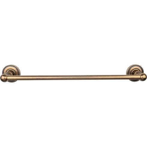 Top Knobs Edwardian Bath Towel Bar Single, Beaded Backplate 18" in German Bronze