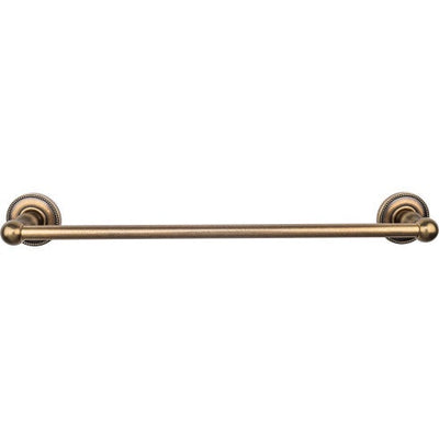 Top Knobs Edwardian Bath Towel Bar Single, Beaded Backplate 18" in German Bronze