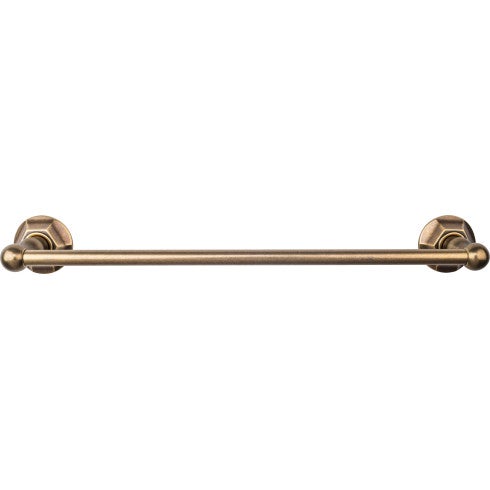 Top Knobs Edwardian Bath Towel Bar Single, Hex Backplate 18" in German Bronze