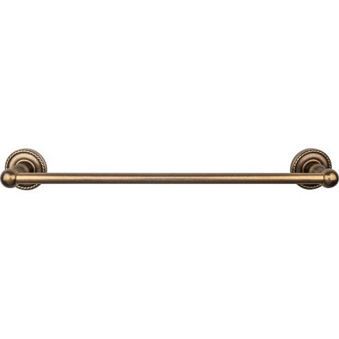 Top Knobs Edwardian Bath Towel Bar Single, Rope Backplate 18" in German Bronze