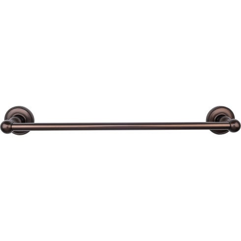 Top Knobs Edwardian Bath Towel Bar Single, Beaded Backplate 18" in Oil Rubbed Bronze