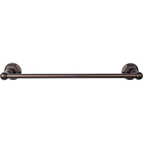 Top Knobs Edwardian Bath Towel Bar Single, Hex Backplate 18" in Oil Rubbed Bronze