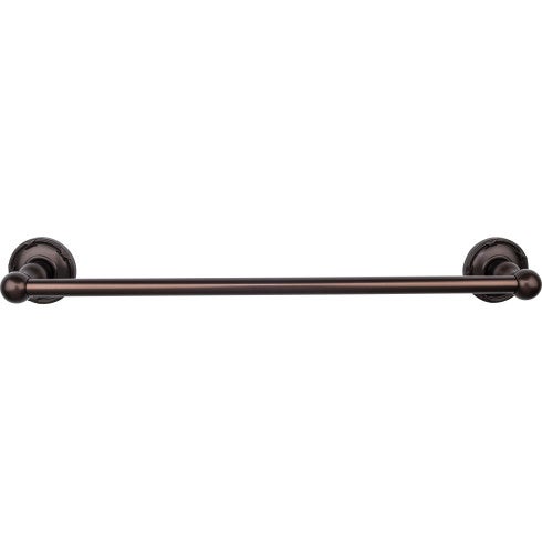 Top Knobs Edwardian Bath Towel Bar Single, Ribbon Backplate 18" in Oil Rubbed Bronze