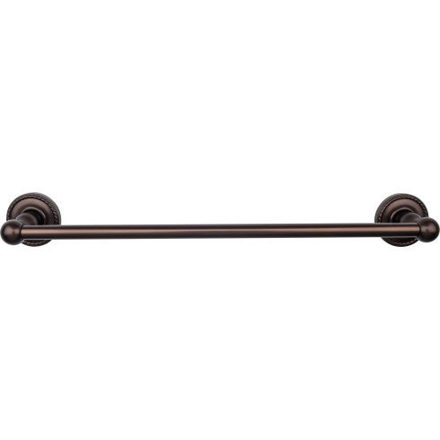 Top Knobs Edwardian Bath Towel Bar Single, Rope Backplate 18" in Oil Rubbed Bronze