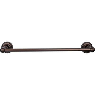 Top Knobs Edwardian Bath Towel Bar Single, Rope Backplate 18" in Oil Rubbed Bronze