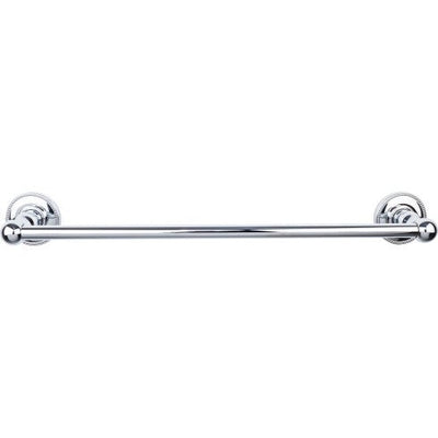 Top Knobs Edwardian Bath Towel Bar Single, Beaded Backplate 18" in Polished Chrome
