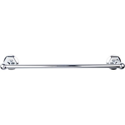 Top Knobs Edwardian Bath Towel Bar Single, Hex Backplate 18" in Polished Chrome