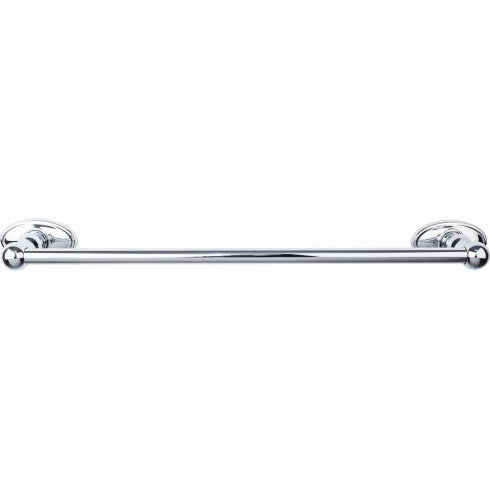 Top Knobs Edwardian Bath Towel Bar Single, Oval Backplate 18" in Polished Chrome