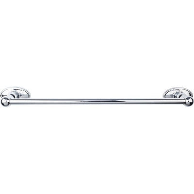 Top Knobs Edwardian Bath Towel Bar Single, Oval Backplate 18" in Polished Chrome