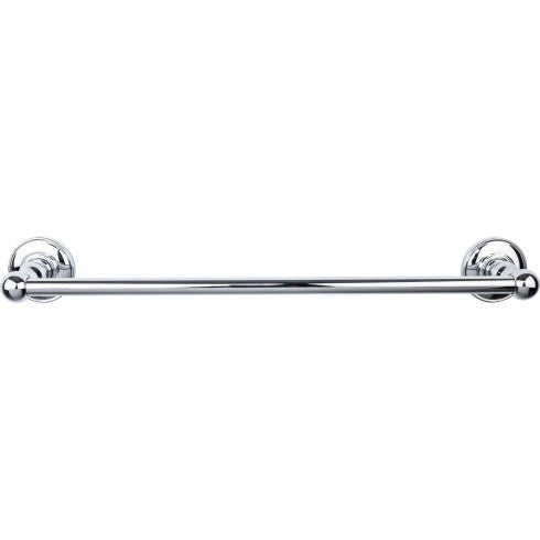 Top Knobs Edwardian Bath Towel Bar Single, Plain Backplate 18" in Polished Chrome
