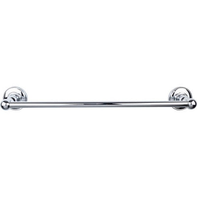 Top Knobs Edwardian Bath Towel Bar Single, Plain Backplate 18" in Polished Chrome
