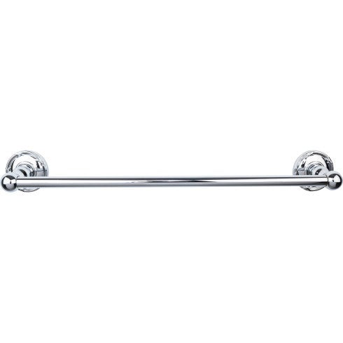 Top Knobs Edwardian Bath Towel Bar Single, Ribbon Backplate 18" in Polished Chrome