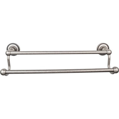 Top Knobs Edwardian Bath Towel Bar Double, Beaded Backplate 18" in Antique Pewter