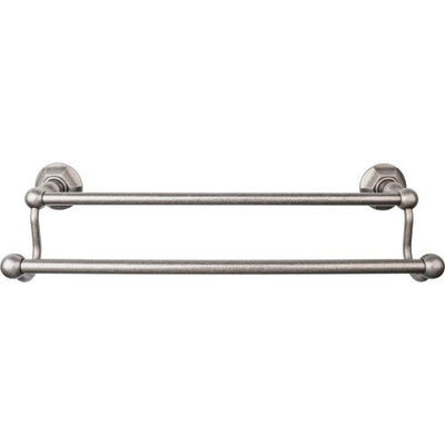 Top Knobs Edwardian Bath Towel Bar Double, Hex Backplate 18" in Antique Pewter